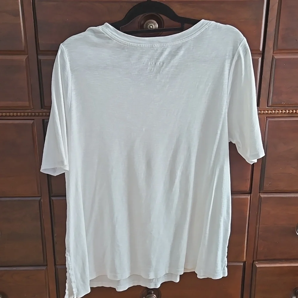 J. Jill Light Blue Short Sleeve Tee - Picture 3 of 10